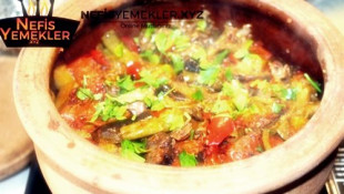 Güveçte Etli Patlıcan Yemeği